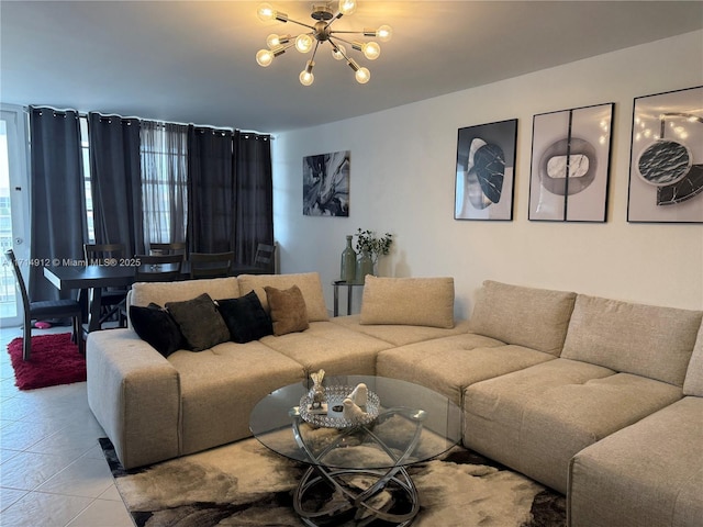 250 174th St Unit 2307, Sunny Isles Beach, FL 33160 - tiled living room with a chandelier