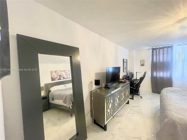 250 174th St Unit 2307, Sunny Isles Beach, FL 33160 - bedroom featuring marble look tile flooring and a desk
