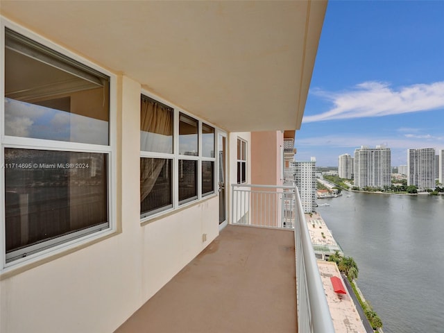 balcony with a water view