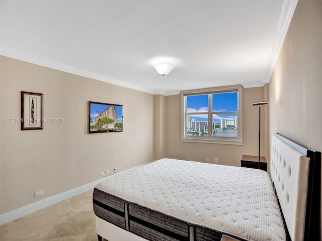 bedroom featuring ornamental molding