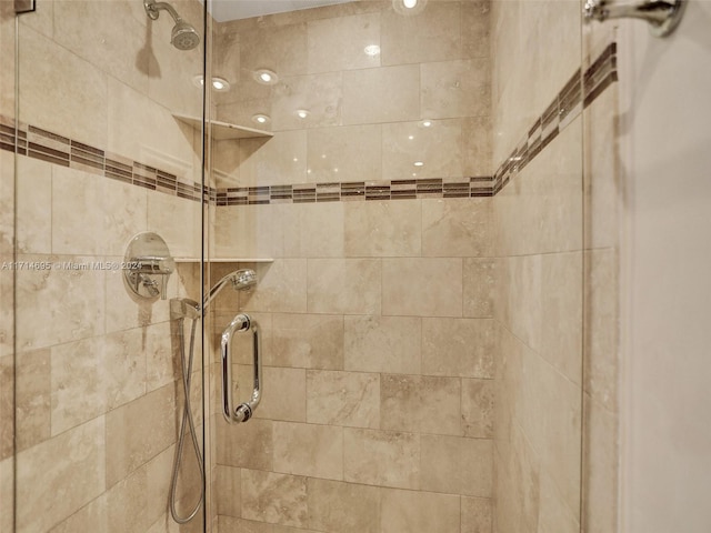 bathroom featuring walk in shower