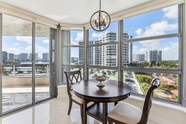 19101 NE 36th Ct Unit 805, Aventura, FL 33180 - sunroom / solarium with a chandelier