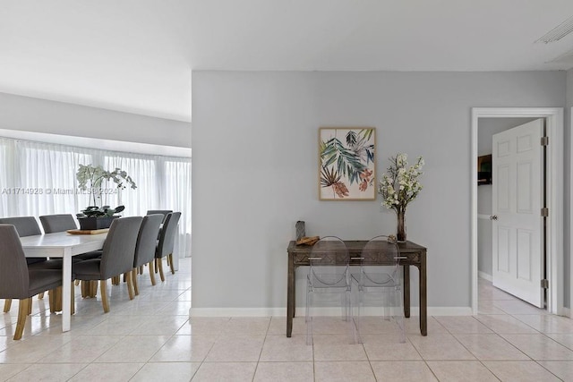 view of tiled dining space