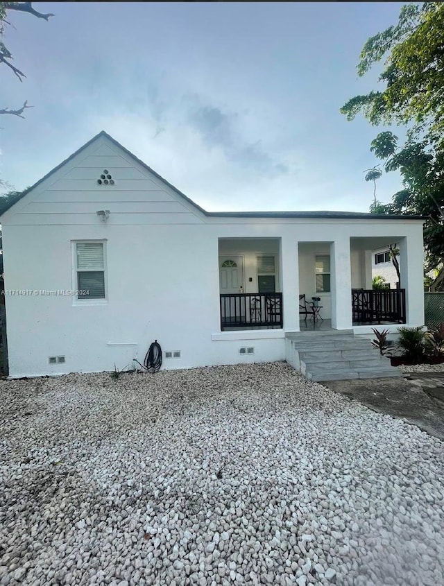 view of front of property with a porch