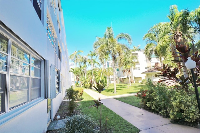 view of community featuring a lawn