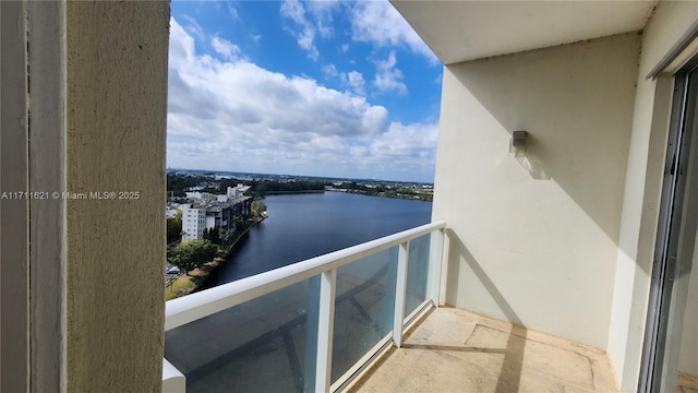 balcony with a water view