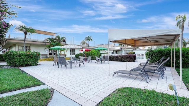 view of patio featuring a gazebo