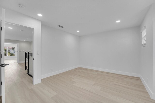 empty room featuring light wood-type flooring