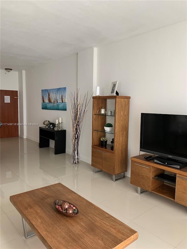 view of tiled living room