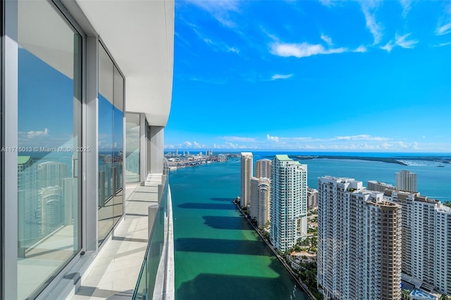 balcony with a water view