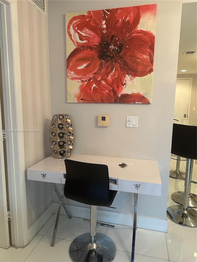 office featuring light tile patterned floors