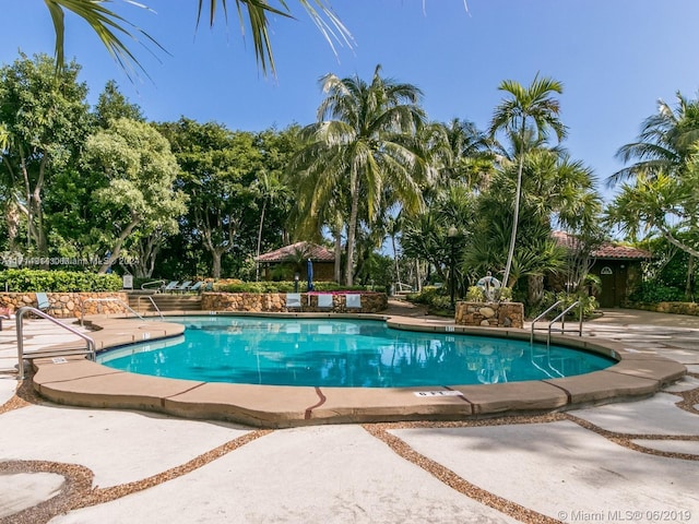 view of pool featuring a patio area