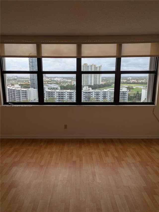 spare room with light hardwood / wood-style floors