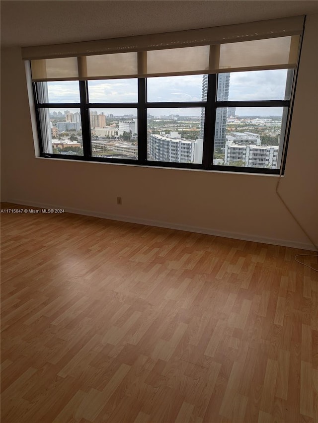 spare room featuring light hardwood / wood-style flooring