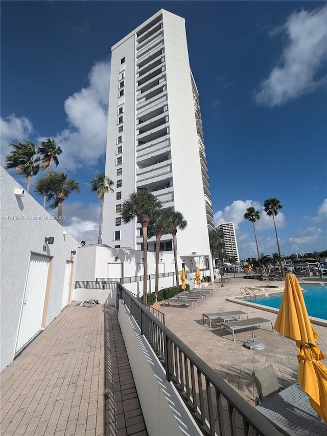 exterior space with a community pool