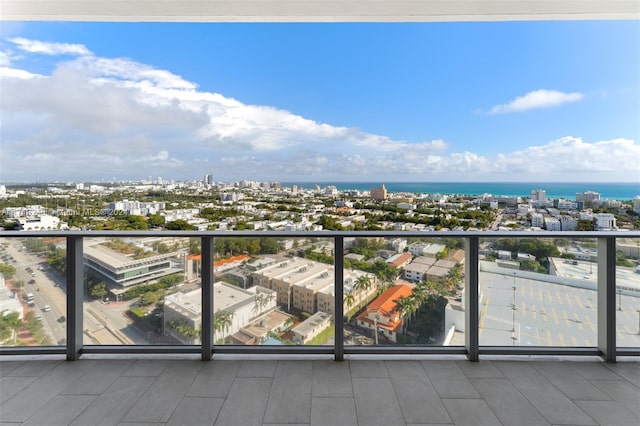 balcony with a water view