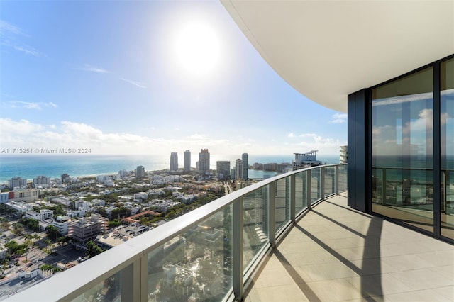 balcony with a water view