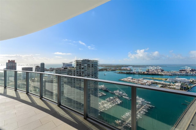 balcony with a water view