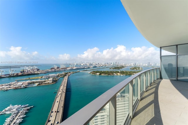 balcony with a water view