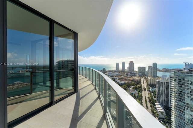 balcony with a water view