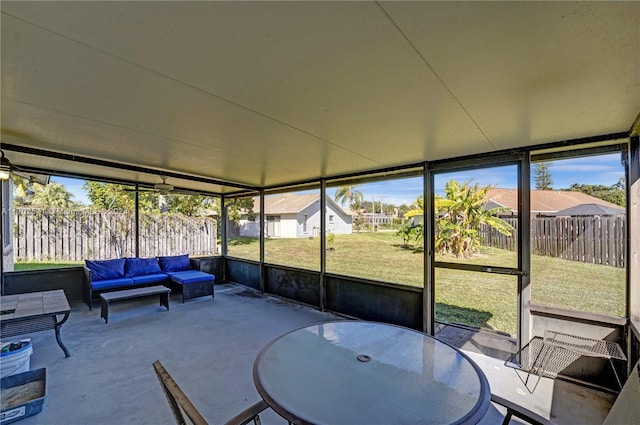 view of sunroom