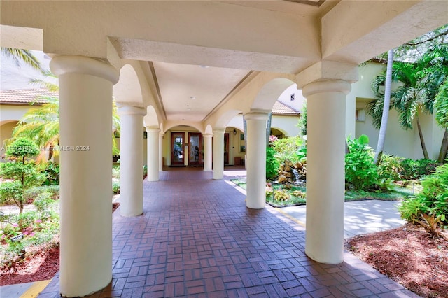 view of patio / terrace featuring french doors