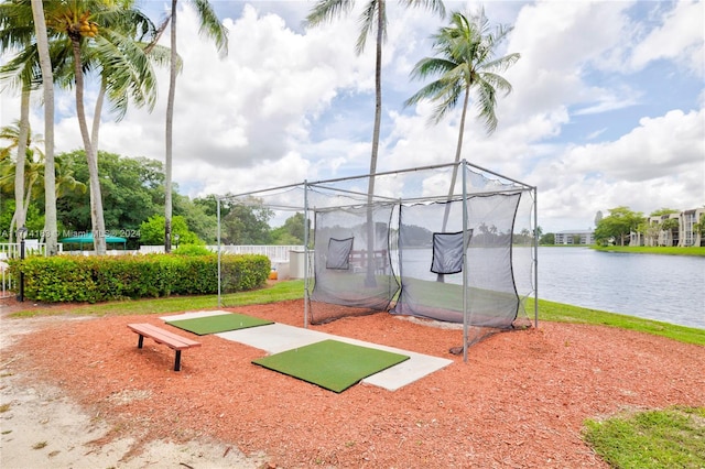 view of community featuring a water view