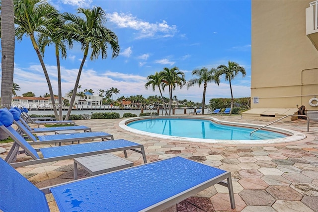 view of pool featuring a patio area