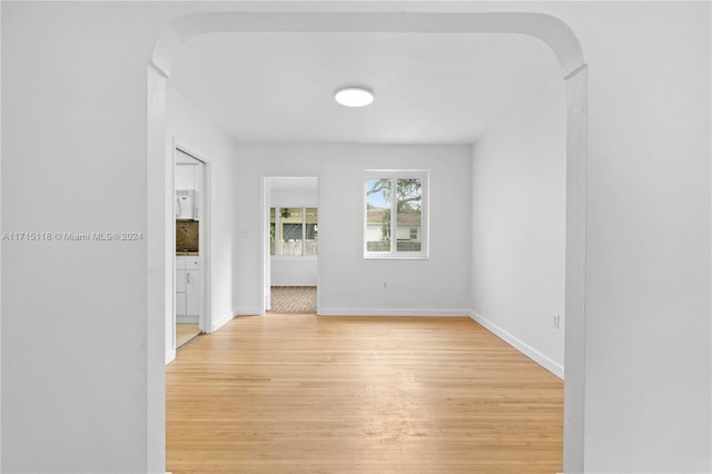 empty room featuring light wood-type flooring