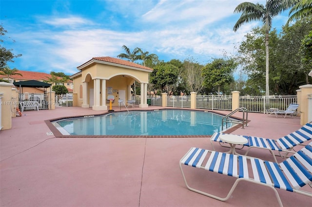 view of pool with a patio area