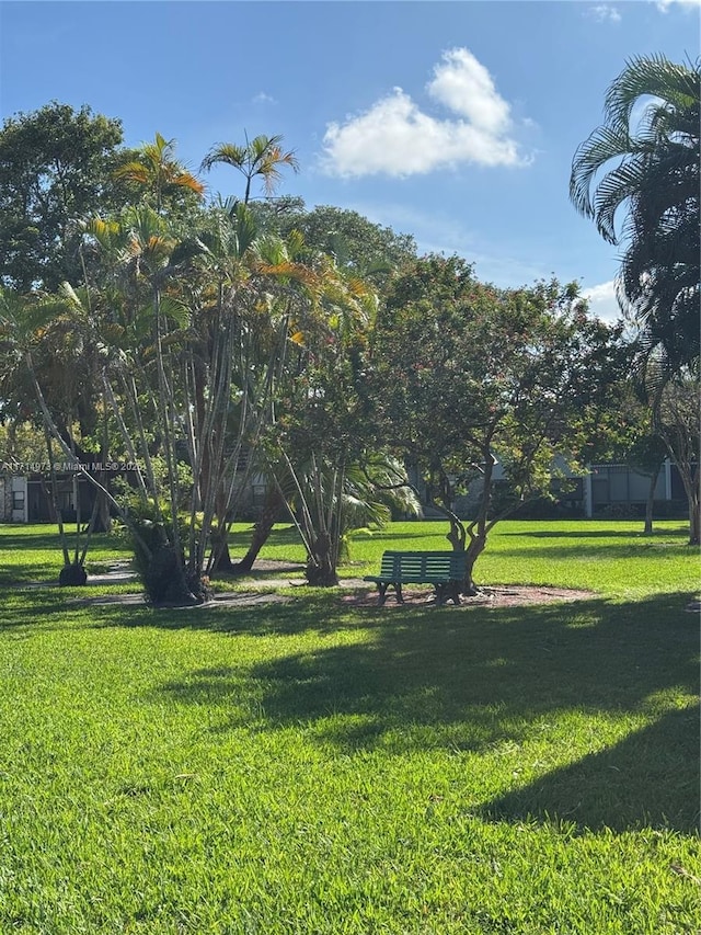 view of home's community with a lawn