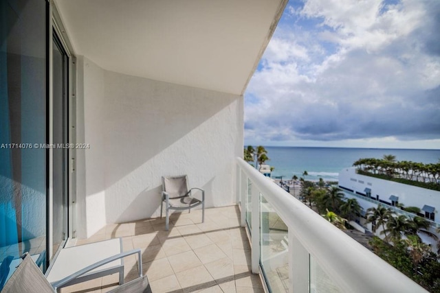 balcony with a water view