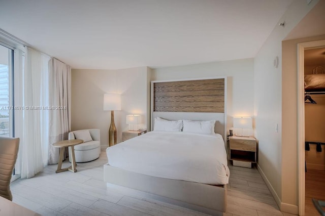 bedroom featuring light hardwood / wood-style flooring