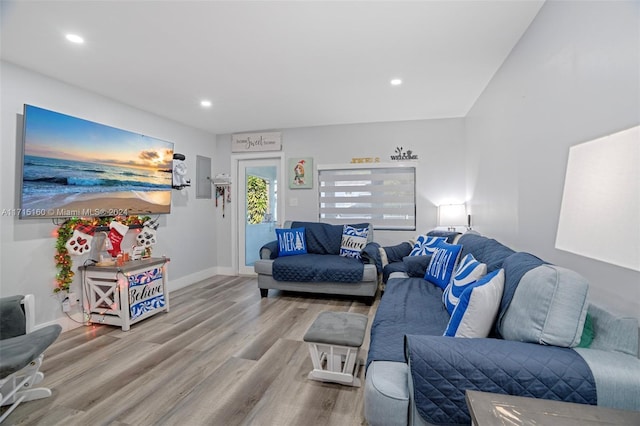 living room featuring hardwood / wood-style floors