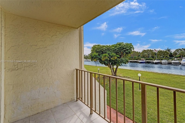 balcony with a water view