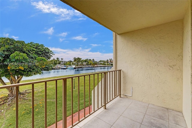 balcony with a water view