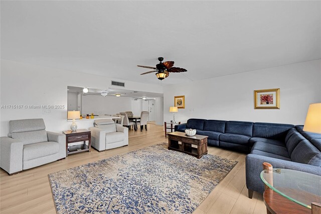 3750 Galt Ocean Dr Unit 1602, Fort Lauderdale, FL 33308 - living area featuring ceiling fan and light wood-style flooring