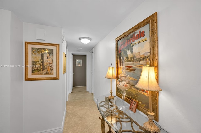 corridor with baseboards