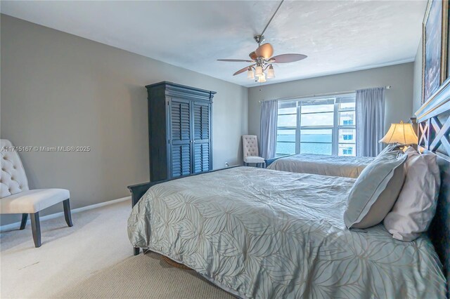 3750 Galt Ocean Dr Unit 1602, Fort Lauderdale, FL 33308 - carpeted bedroom featuring baseboards and ceiling fan