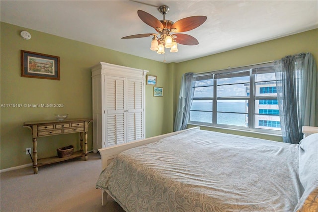 3750 Galt Ocean Dr Unit 1602, Fort Lauderdale, FL 33308 - bedroom featuring carpet floors, baseboards, and a ceiling fan