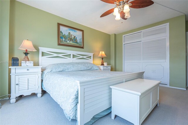 3750 Galt Ocean Dr Unit 1602, Fort Lauderdale, FL 33308 - bedroom featuring carpet floors, a closet, baseboards, and a ceiling fan