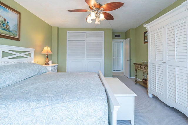 3750 Galt Ocean Dr Unit 1602, Fort Lauderdale, FL 33308 - bedroom with carpet flooring, a closet, and ceiling fan