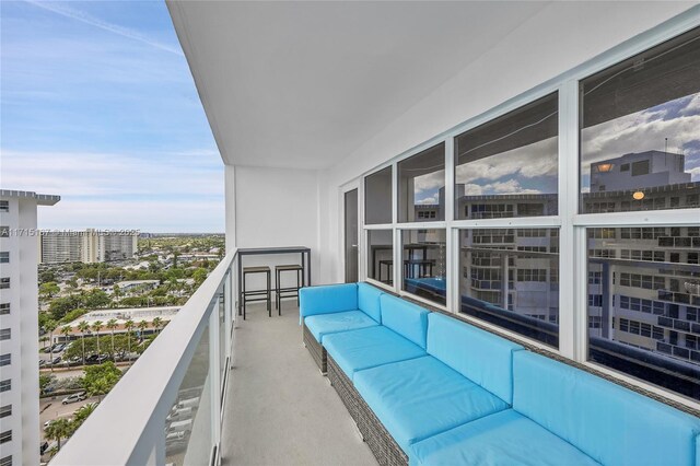 3750 Galt Ocean Dr Unit 1602, Fort Lauderdale, FL 33308 - balcony featuring an outdoor living space and a view of city
