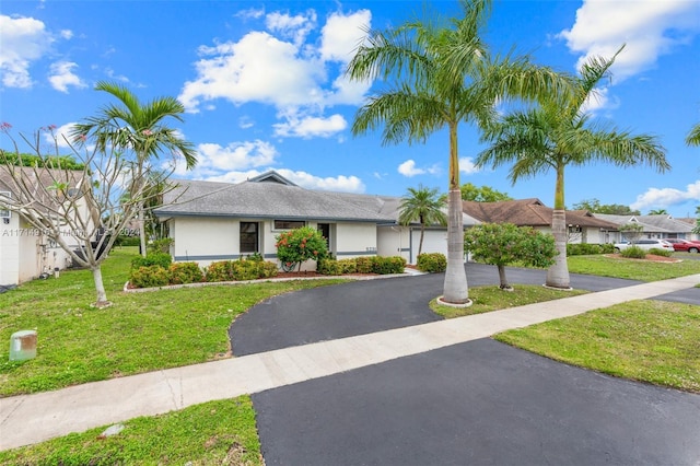 view of front of home with a front yard