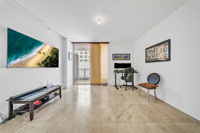 living area featuring expansive windows