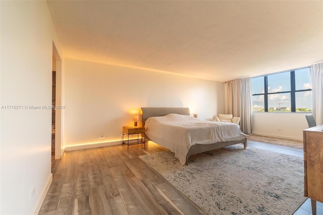 bedroom featuring light hardwood / wood-style flooring