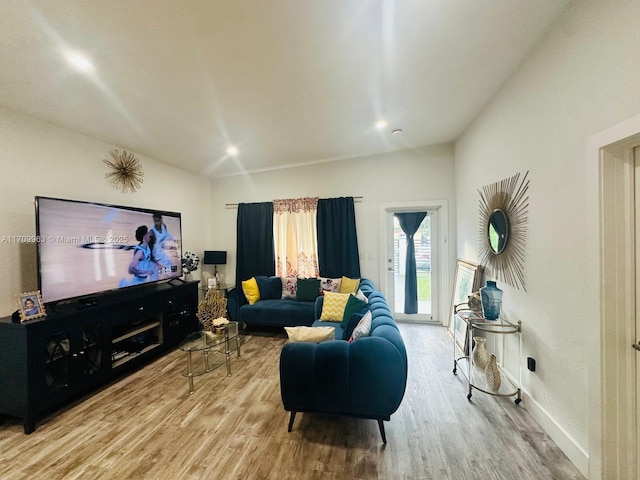 living room featuring light hardwood / wood-style floors