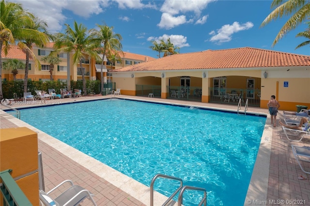 view of pool with a patio area