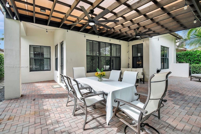 view of patio with ceiling fan