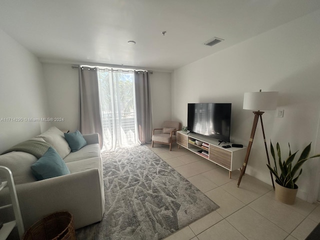 view of tiled living room